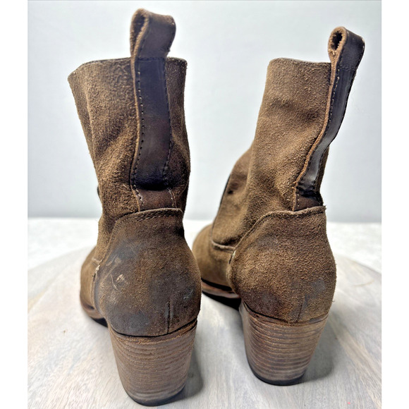 Rag & Bone Women’s Suede Ankle Booties Brown Slouch Western Style Leather Sole 6 - Picture 4 of 10